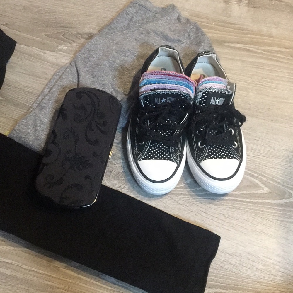 Converse Chucks Black with multi color tongues